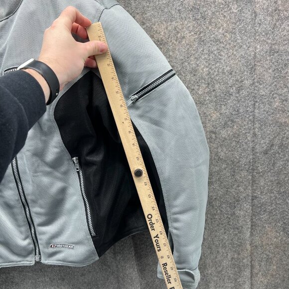 First Gear Motorcycle Jacket Women XL Mesh Vented Mesh Gray Shoulder Elbow Pads - Picture 11 of 13